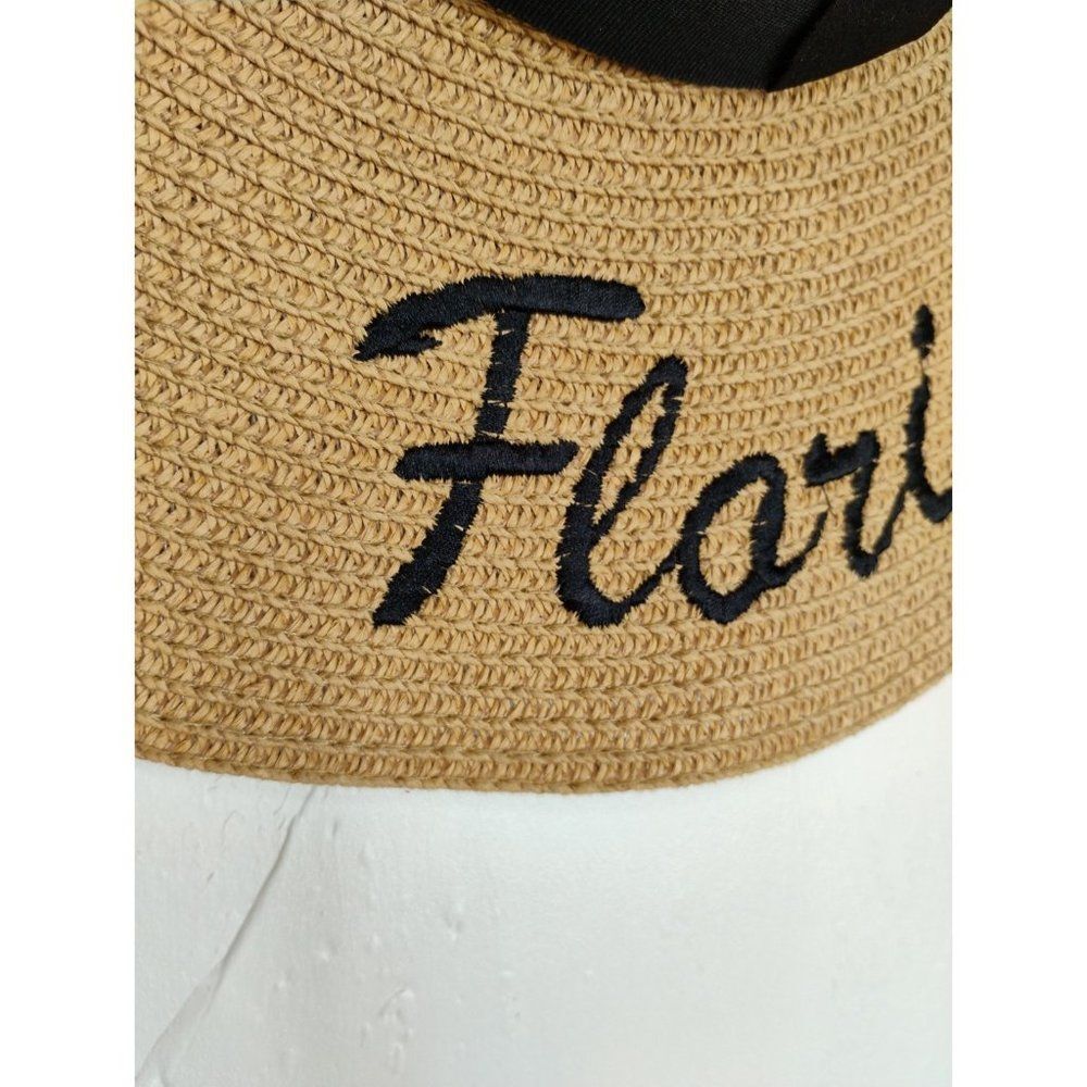 Florida Sun Hat Embroidered Tan and Black - Picture 13 of 15